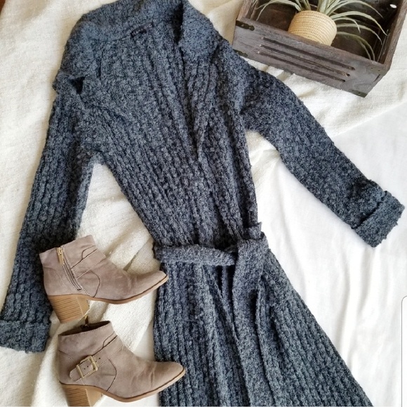 Marco G Sweaters - Marco G Heavy Knit Blue Fuzzy Sweater Cardigan